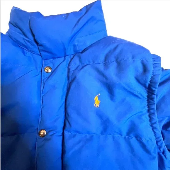 Polo Ralph Lauren Jacket/Vest Convertible Royal Blue Down Puffer Jacket Youth XL